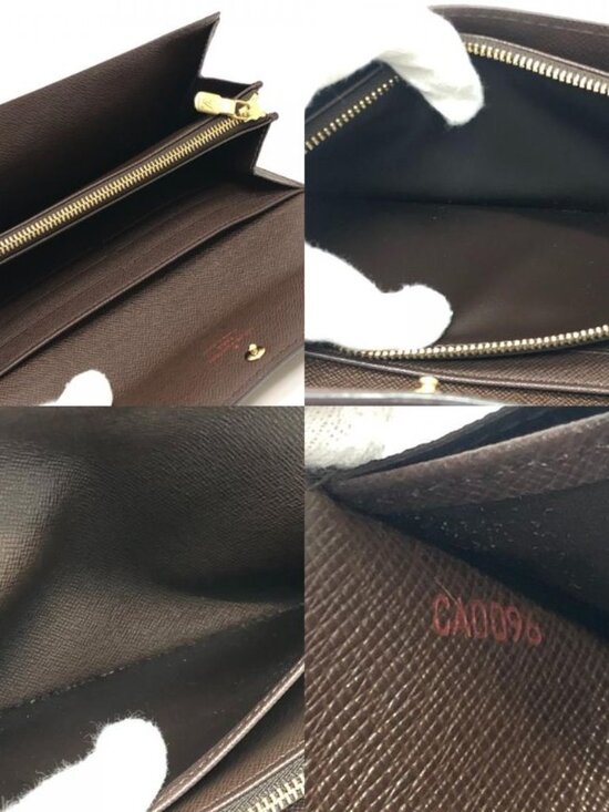 Louis Vuitton Long Wallet Portefeuille Sarah Damier Canvas Ebene Brown - Picture 8 of 9